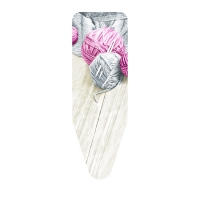 Чехол для гладильной доски Colombo Клубки пряжи серый/розовый 130х50см